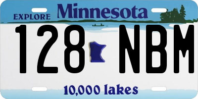 MN license plate 128NBM