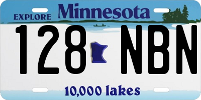 MN license plate 128NBN