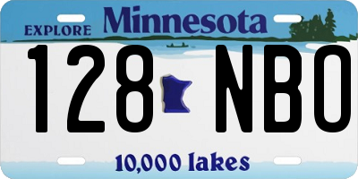 MN license plate 128NBO
