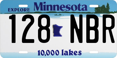 MN license plate 128NBR