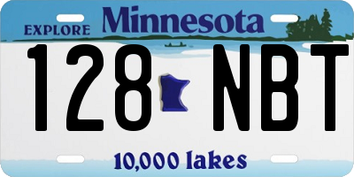 MN license plate 128NBT