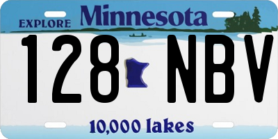 MN license plate 128NBV