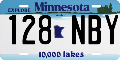 MN license plate 128NBY