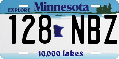 MN license plate 128NBZ