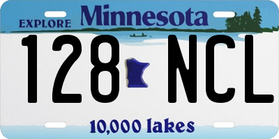 MN license plate 128NCL
