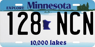MN license plate 128NCN