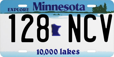 MN license plate 128NCV