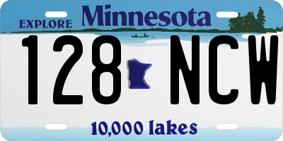 MN license plate 128NCW