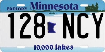 MN license plate 128NCY