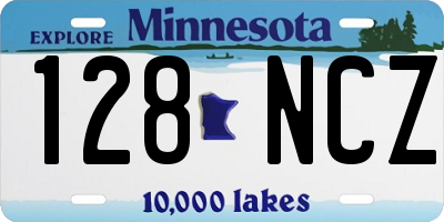 MN license plate 128NCZ