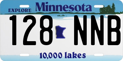 MN license plate 128NNB