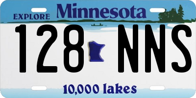 MN license plate 128NNS