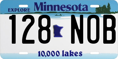 MN license plate 128NOB