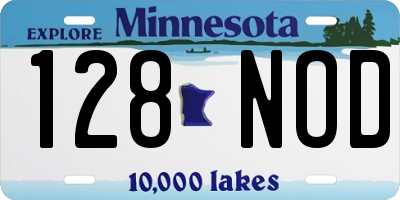 MN license plate 128NOD