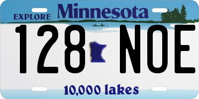 MN license plate 128NOE