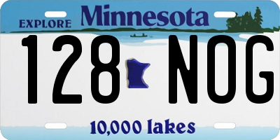 MN license plate 128NOG