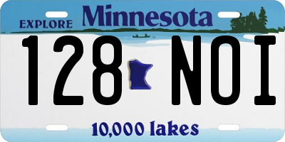 MN license plate 128NOI