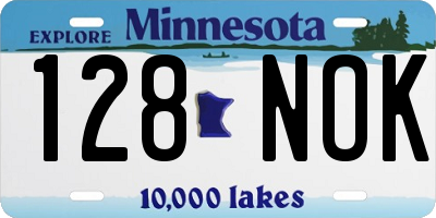 MN license plate 128NOK