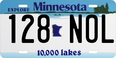 MN license plate 128NOL