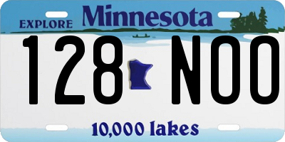 MN license plate 128NOO
