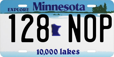 MN license plate 128NOP