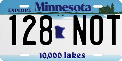 MN license plate 128NOT