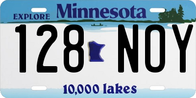 MN license plate 128NOY