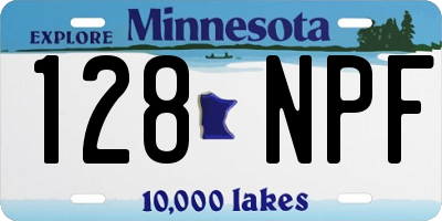 MN license plate 128NPF