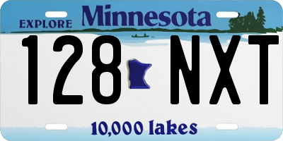 MN license plate 128NXT