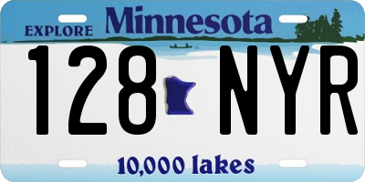 MN license plate 128NYR