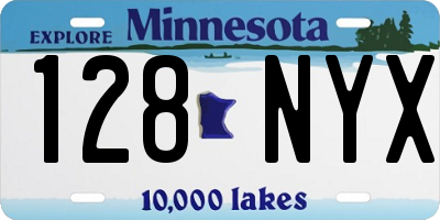 MN license plate 128NYX