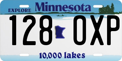 MN license plate 128OXP