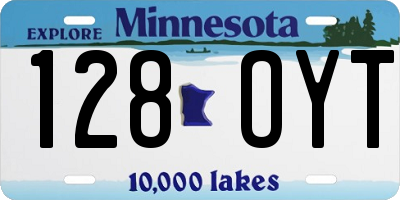 MN license plate 128OYT