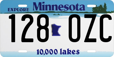 MN license plate 128OZC