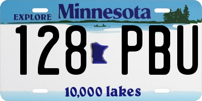 MN license plate 128PBU