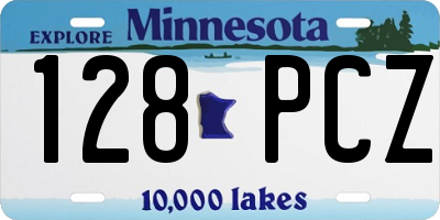 MN license plate 128PCZ