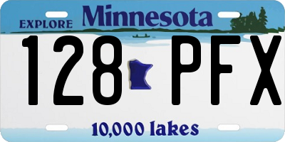 MN license plate 128PFX
