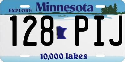 MN license plate 128PIJ