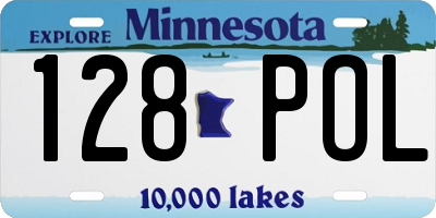 MN license plate 128POL