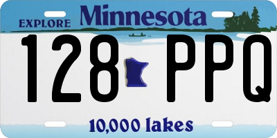 MN license plate 128PPQ
