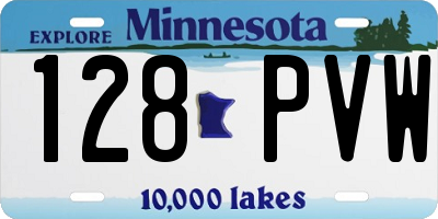 MN license plate 128PVW