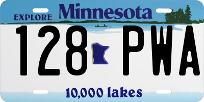 MN license plate 128PWA