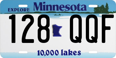 MN license plate 128QQF