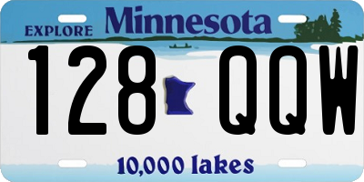 MN license plate 128QQW