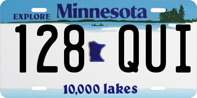 MN license plate 128QUI