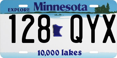MN license plate 128QYX