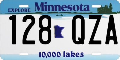 MN license plate 128QZA