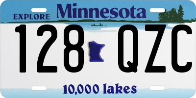 MN license plate 128QZC
