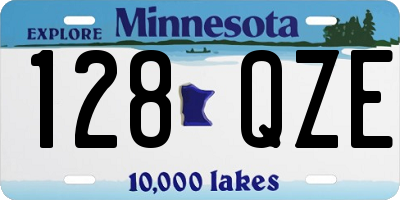 MN license plate 128QZE