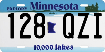MN license plate 128QZI